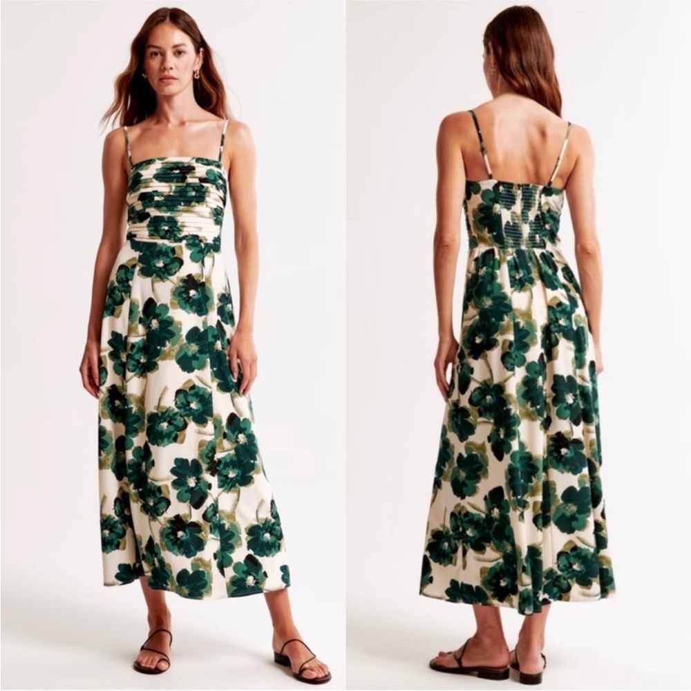 NWT Abercrombie & Fitch Emerson Crepe Floral Midi Dress